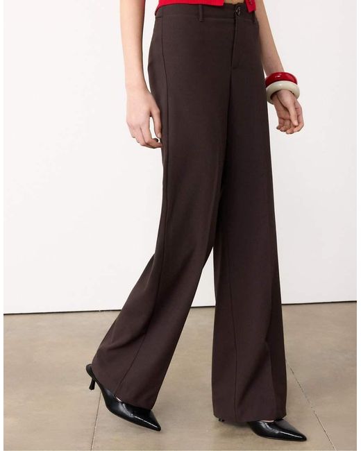 Stradivarius Red Wide-leg Formal Wear Trousers