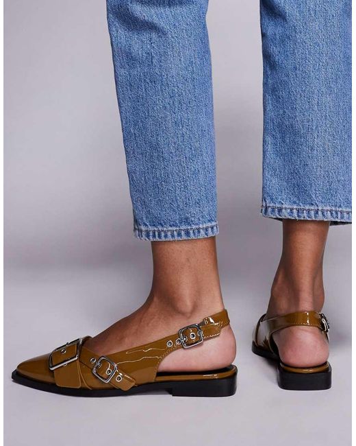 Steve Madden Blue Grezly Buckle Detail Sling Back Shoe