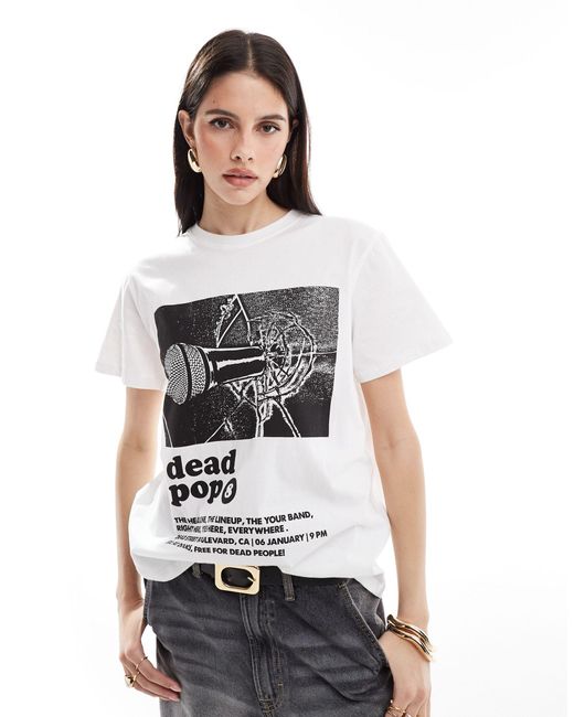 ASOS White Regular Fit T-shirt With Dead Pop Band Graphic