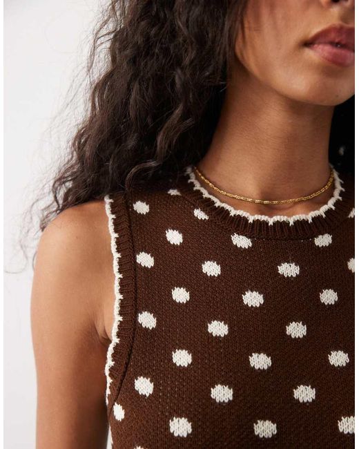 Miss Selfridge Brown Knit Shift Mini Dress