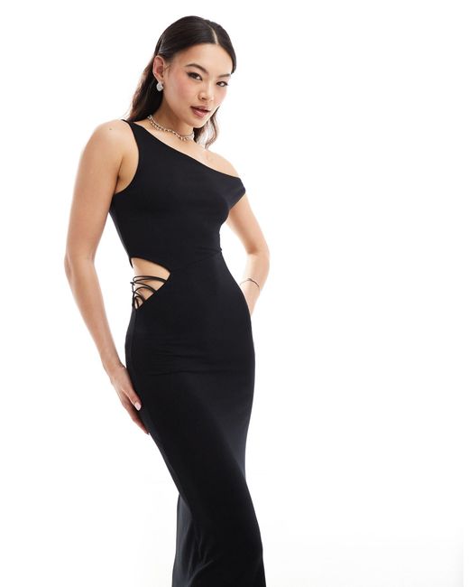 ASOS Black – schulterfreies midikleid