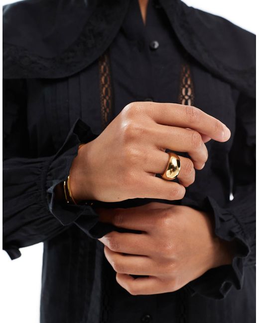 ASOS Blue Lace And Broderie Insert Shirt With Large Collar