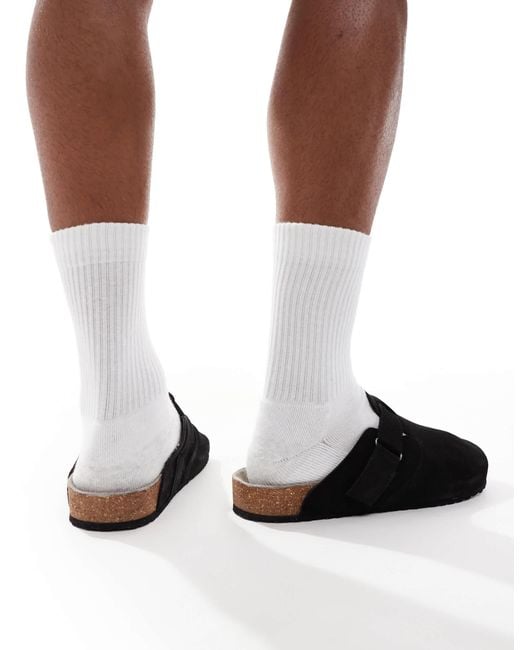 Jack & Jones Black Suede Clogs for men