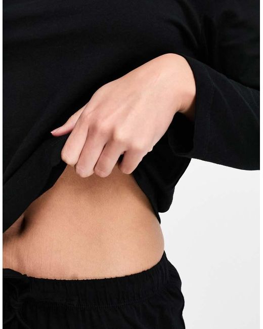 ASOS Black Asos Design Tall Mix & Match Cotton Pyjama Trouser