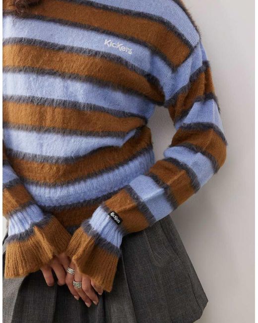 Kickers Brown Striped Fuffy Knit Sweater