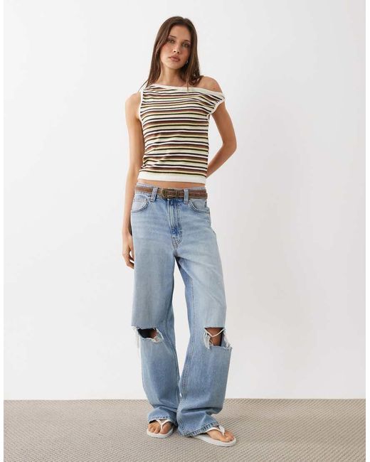 Cotton On Natural Off Shoulder Knit Top