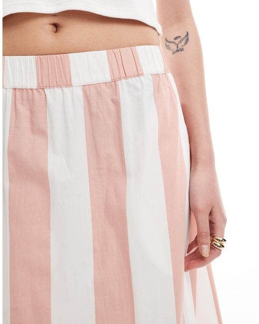 ASOS Pink Co-ord Cotton A Line Maxi Skirt