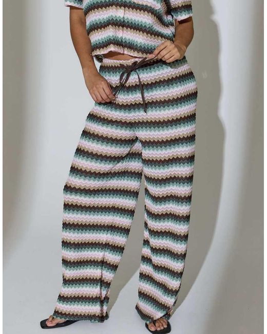 South Beach Gray Crochet Wide Leg Trousers