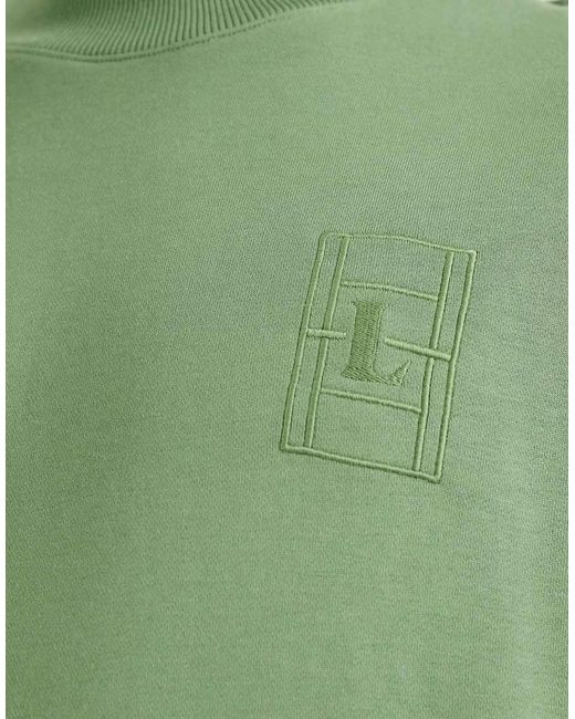 Lacoste Green Embroidered Logo Crew Neck Sweatshirt for men