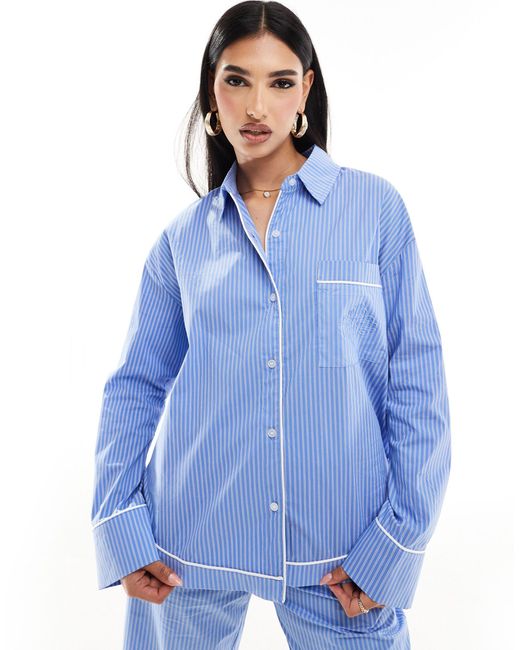 Camisa a rayas con detalle The Couture Club de color Blue