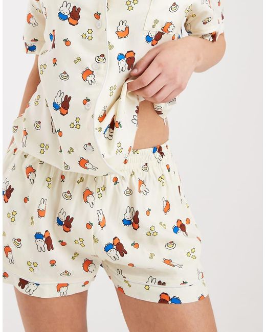 Daisy Street White X Miffy Matching Shirt And Short Pyjama