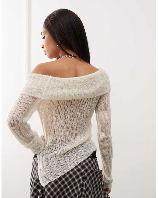 Top A Maniche Lunghe Chiaro di Monki in Natural