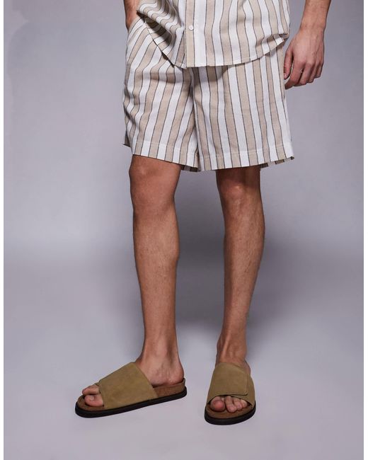 ASOS – slider-sandalen in Brown für Herren