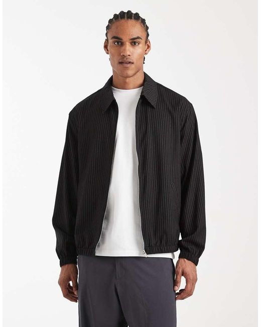 ASOS Black Pinstripe Jacket for men