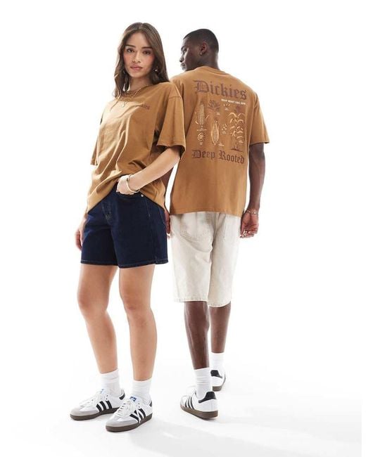 Dickies Brown Deep Rooted Graphic Back Print T-shirt