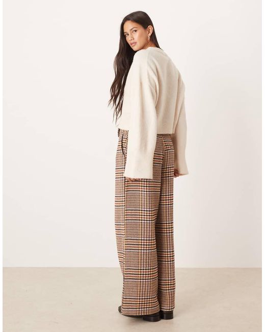 ASOS Natural Tailored Cropped Adjustable Tab Waist Pants