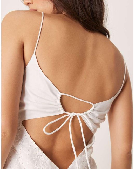ASOS Maxi Cami-Jurk Met Micro-Versiering in het Natural