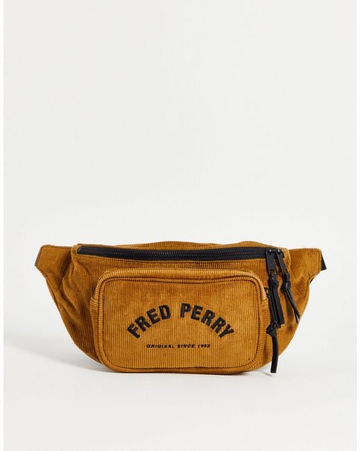 Fred Perry Corduroy Bum Bag in Brown for Men | Lyst