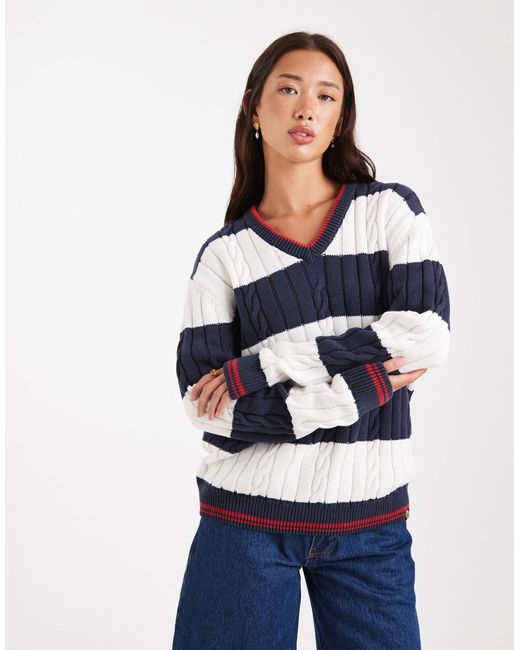 Superdry Blue – oversize-strickpullover