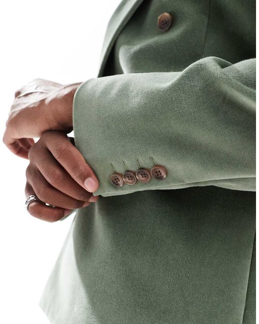 ASOS Green Slim Double Breasted Suit Jacket for men