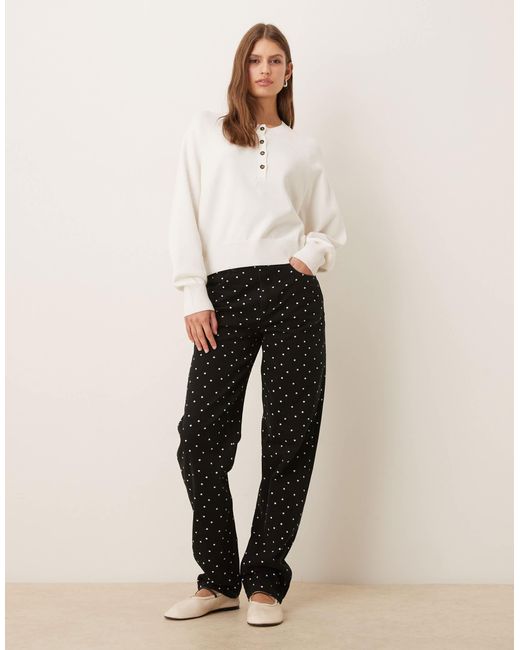 ASOS Natural Mid Rise Slim Leg Trouser