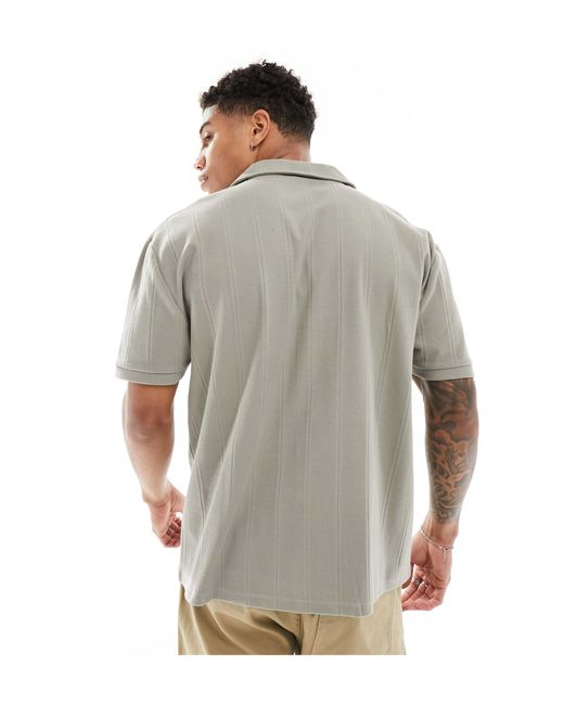 Chemise décontractée boutonnée - kaki ASOS pour homme en coloris Gray