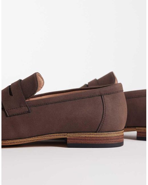 ASOS Brown Penny Loafers for men