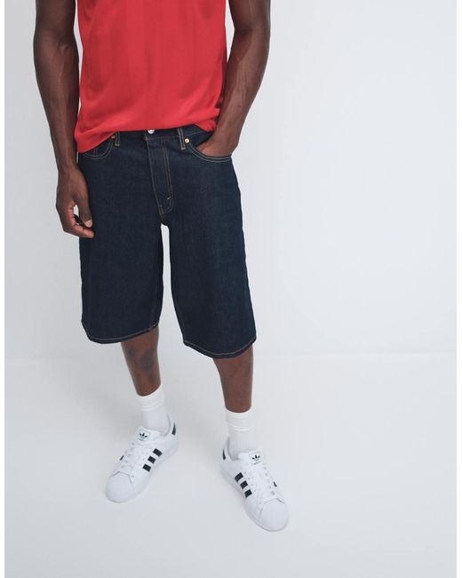 Levi's Red 470 Baggy Denim Shorts for men