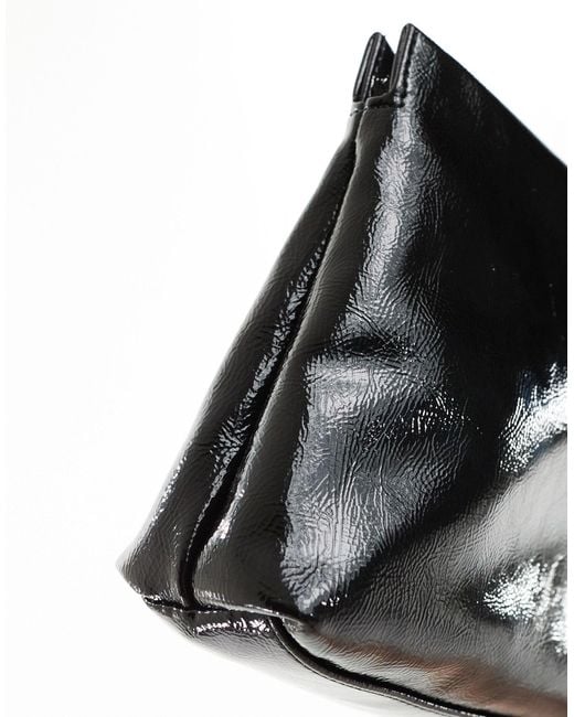 ASOS Black Zip Top Clutch Bag
