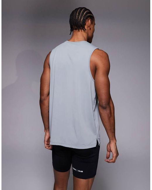 4505 Gray Nylon Performance Mesh Quick Dry Graphic Running Vest for men