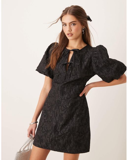 Diana Jacquard Collar Mini Dress