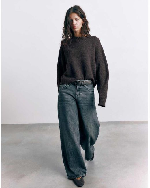 Maglione Scuro Basic di Pull&Bear in Black