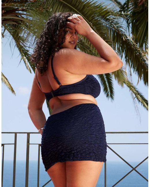 ASOS Green Asos Design Curve Courtney Textured Swim Skirt