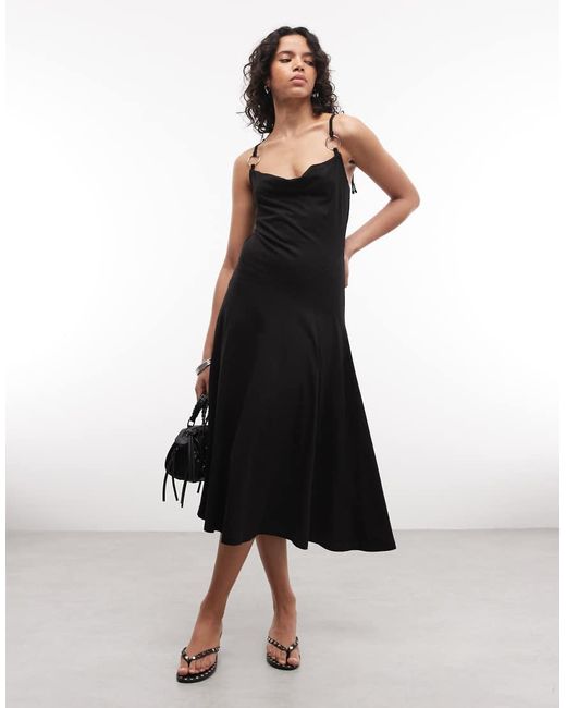 The Ragged Priest White Cowl Neck Cami Midaxi Dress With Scoop Back