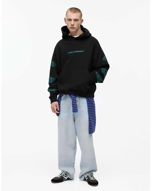 Pull&Bear – kapuzenpullover in Black für Herren