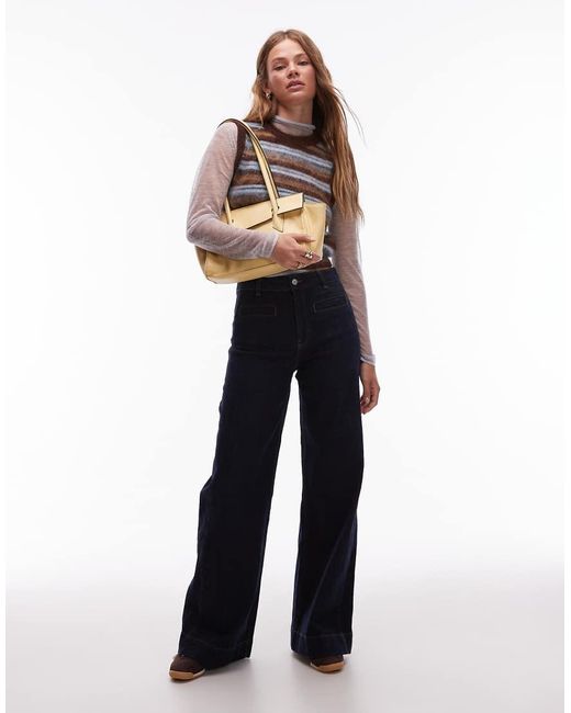 & Other Stories Blue Wide Leg Jeans With Jet Pockets