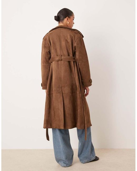 Cotton On Natural Faux Suede Trench Coat