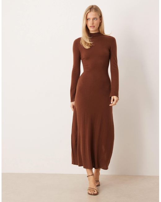 maxi dress for women brown self-portrait - Brown Floral Lace Maxi Dress