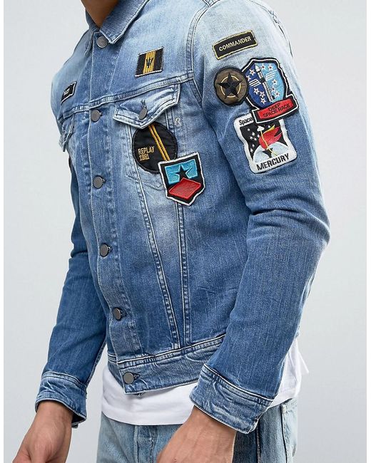 Replay blue deals jeans jacket