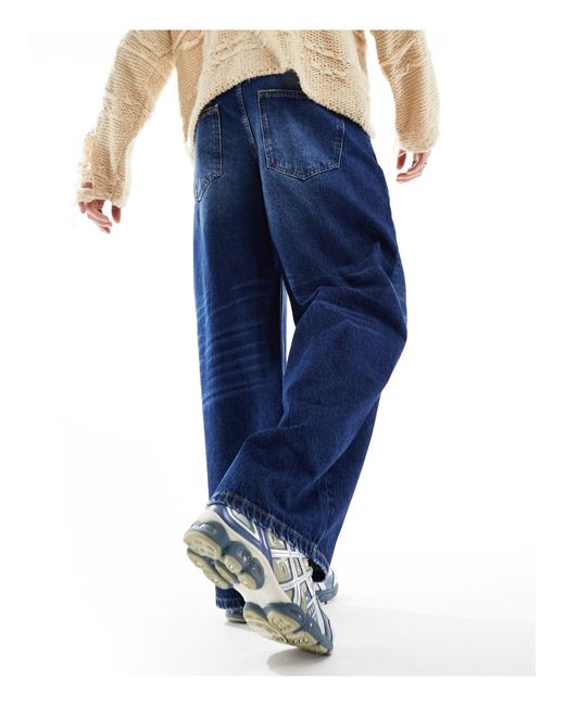 Collusion Blue X013 Mid Rise Wide Leg Jeans for men