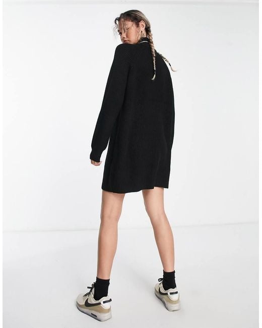 Noisy May Black High Neck Knitted Mini Jumper Dress