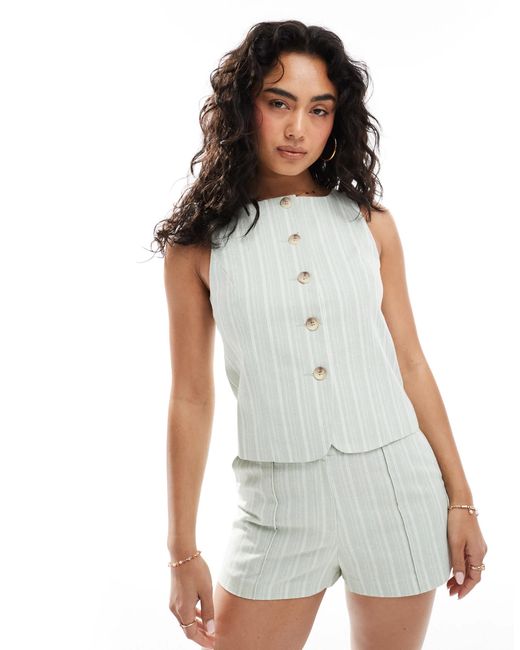 Miss Selfridge White Tailored Button Up Vest