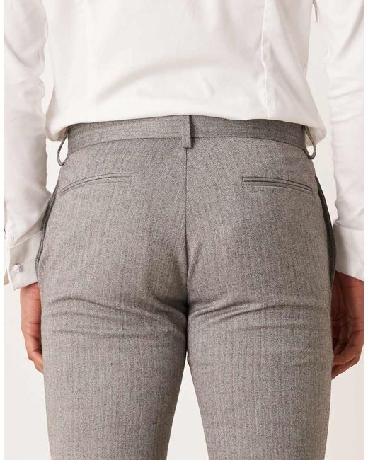 ASOS Gray Skinny Suit Trouser for men