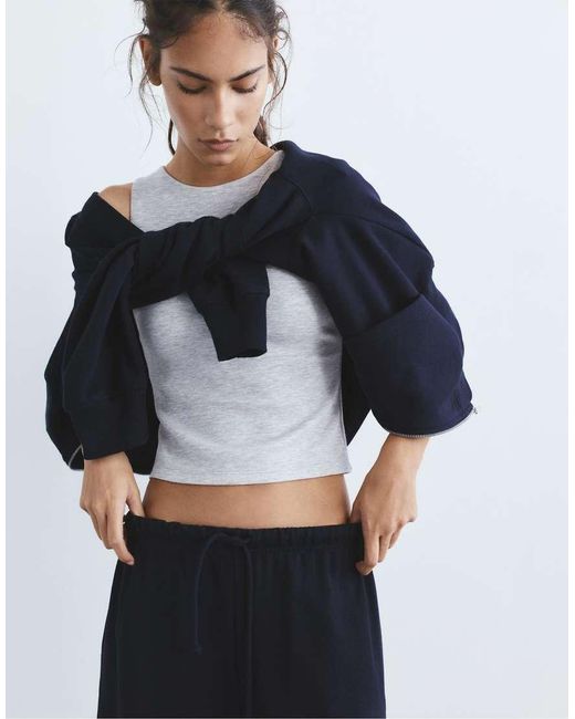 Pull&Bear Blue Wide-Leg Tracksuit Bottoms