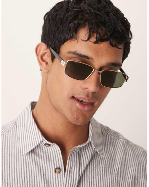 Occhiali Da Sole Rettangolari Con Montatura di ASOS in Brown da Uomo