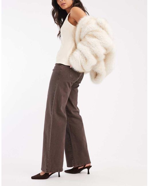 Pieces Natural Low Waisted Wide Leg Jeans
