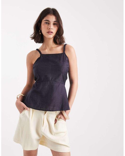 Pieces Blouse Met Bandjes En Open Achterkant in het White