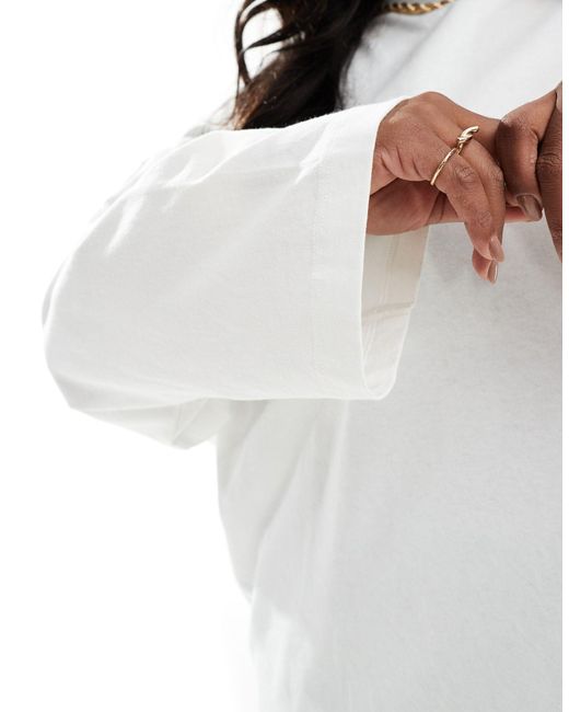 ASOS White Curve Oversized Premium Long Sleeve T-shirt