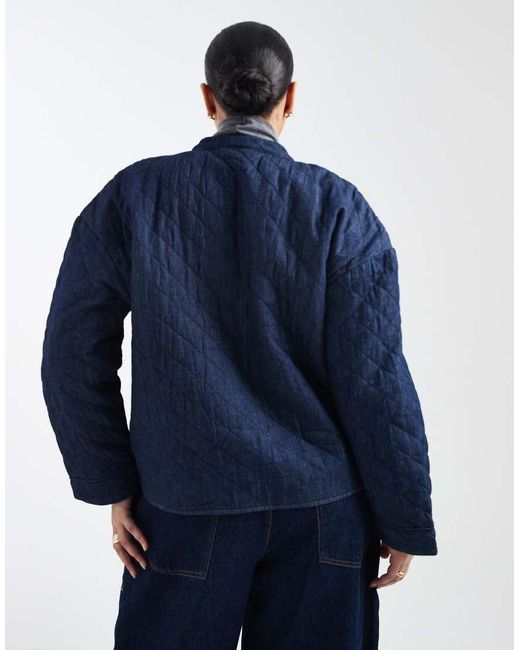 ONLY Blue Quilted Denim Jacket