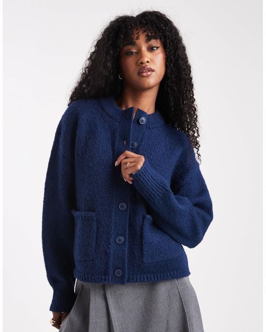 ASOS Blue – kastige oversize-strickjacke